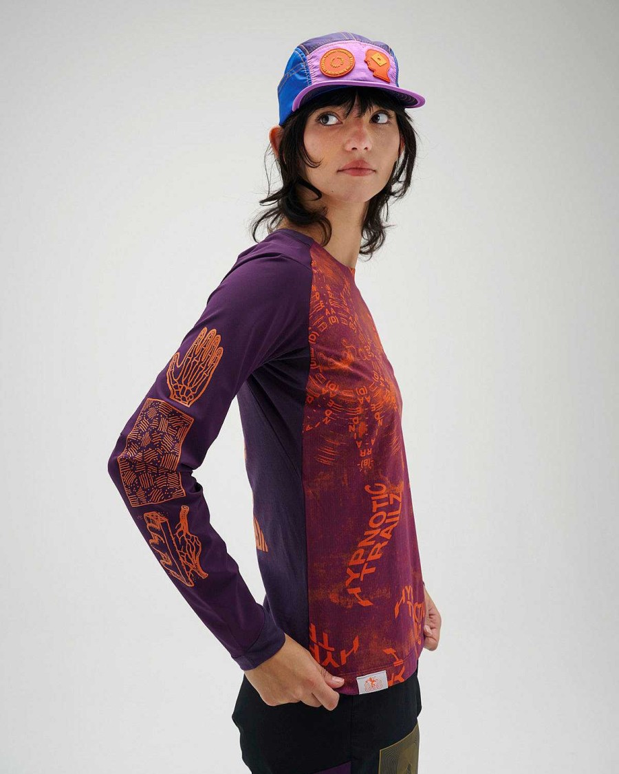 Lange Mouw | Brain Dead Brain Dead X Rapha Women'S Trail Windblock Jersey Dark Purple